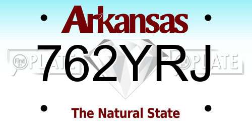 762YRJ Arkansas License Plate
