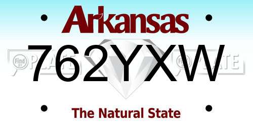 762YXW Arkansas License Plate