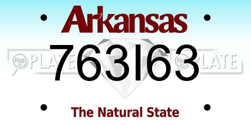 763I63 Arkansas License Plate