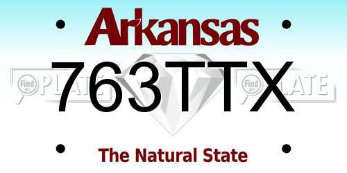 763TTX Arkansas License Plate