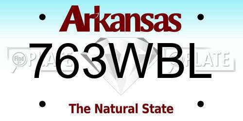763WBL Arkansas License Plate