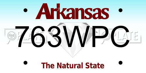 763WPC Arkansas License Plate