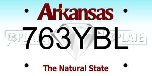 763YBL Arkansas License Plate