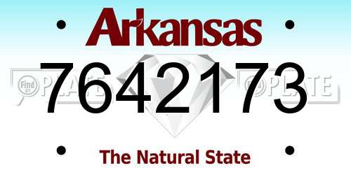 7642173 Arkansas License Plate