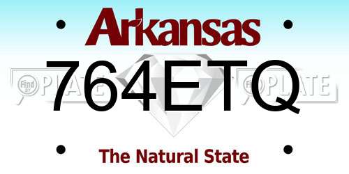 764ETQ Arkansas License Plate
