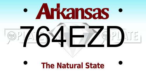 764EZD Arkansas License Plate