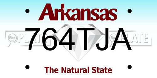 764TJA Arkansas License Plate