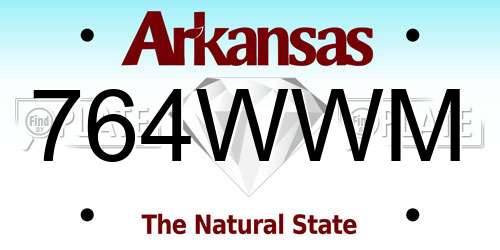 764WWM Arkansas License Plate