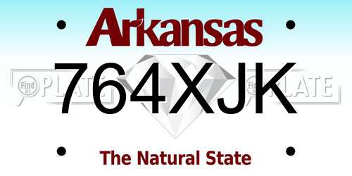 764XJK Arkansas License Plate