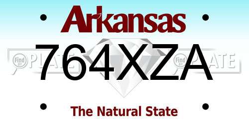 764XZA Arkansas License Plate