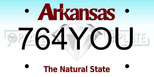 764YOU Arkansas License Plate