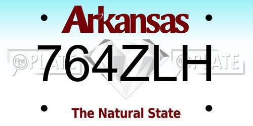764ZLH Arkansas License Plate
