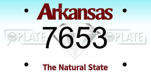7653 Arkansas License Plate