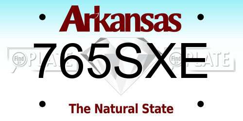 765SXE Arkansas License Plate