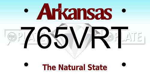 765VRT Arkansas License Plate