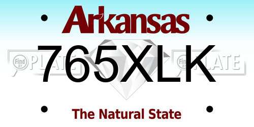 765XLK Arkansas License Plate