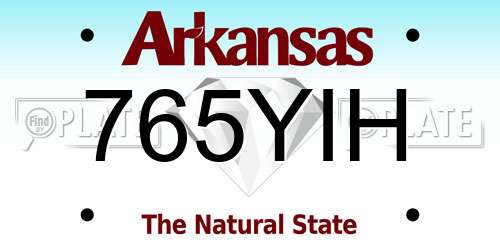 765YIH Arkansas License Plate