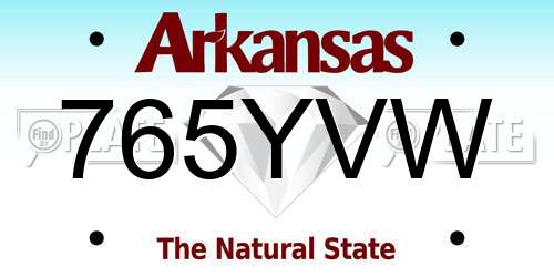 765YVW Arkansas License Plate