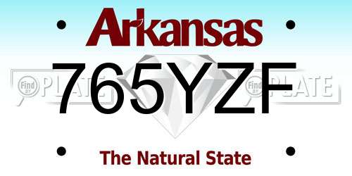 765YZF Arkansas License Plate