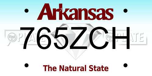 765ZCH Arkansas License Plate