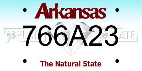 766A23 Arkansas License Plate