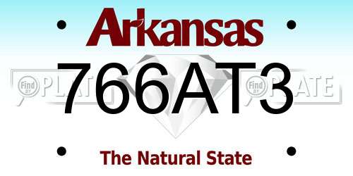 766AT3 Arkansas License Plate