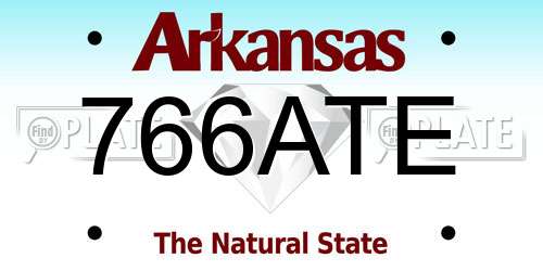 766ATE Arkansas License Plate