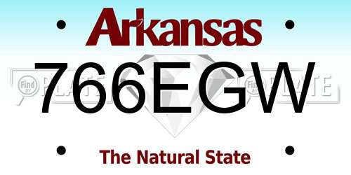 766EGW Arkansas License Plate