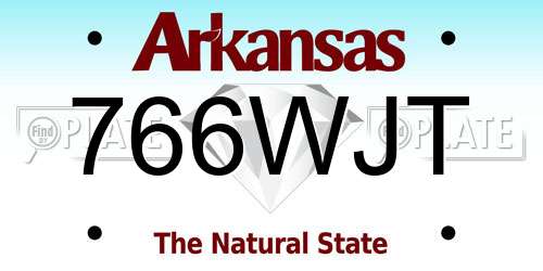 766WJT Arkansas License Plate