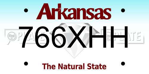 766XHH Arkansas License Plate