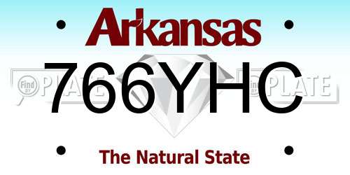 766YHC Arkansas License Plate