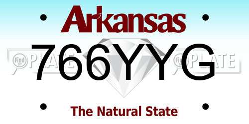 766YYG Arkansas License Plate