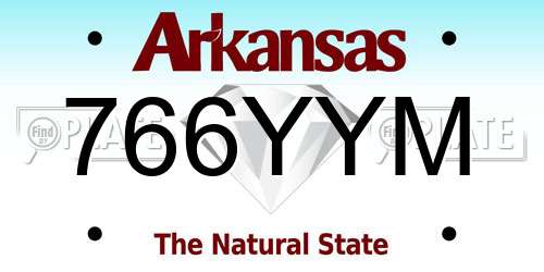 766YYM Arkansas License Plate
