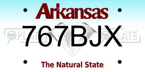767BJX Arkansas License Plate