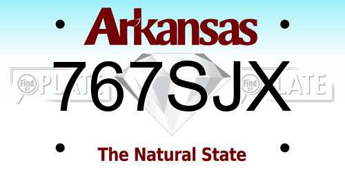 767SJX Arkansas License Plate