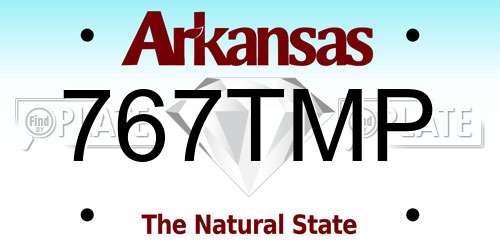 767TMP Arkansas License Plate