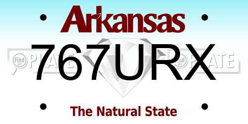 767URX Arkansas License Plate