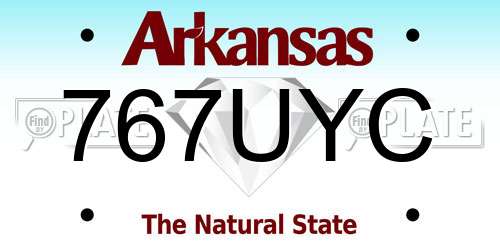 767UYC Arkansas License Plate