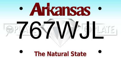 767WJL Arkansas License Plate