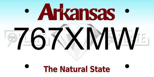 767XMW Arkansas License Plate