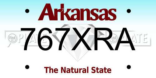 767XRA Arkansas License Plate