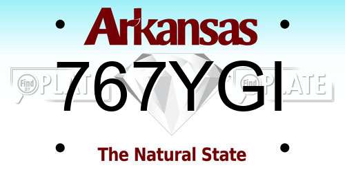 767YGI Arkansas License Plate