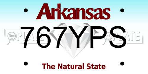 767YPS Arkansas License Plate