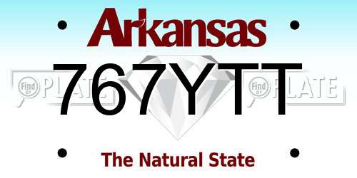 767YTT Arkansas License Plate