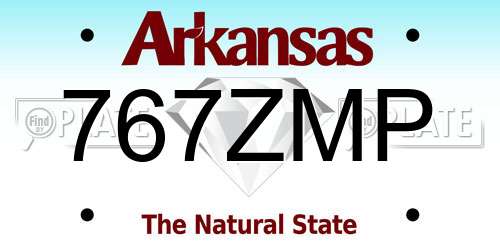 767ZMP Arkansas License Plate