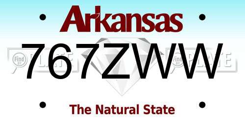 767ZWW Arkansas License Plate