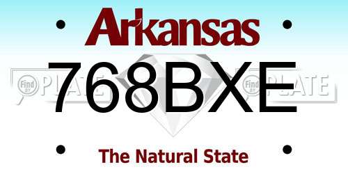 768BXE Arkansas License Plate