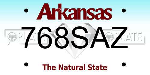 768SAZ Arkansas License Plate