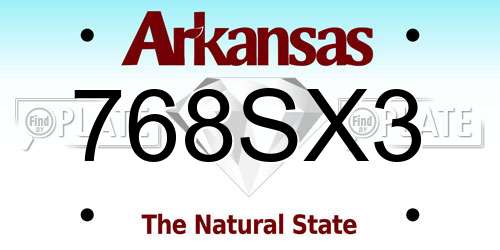 768SX3 Arkansas License Plate