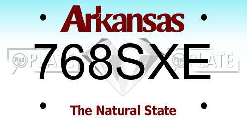 768SXE Arkansas License Plate